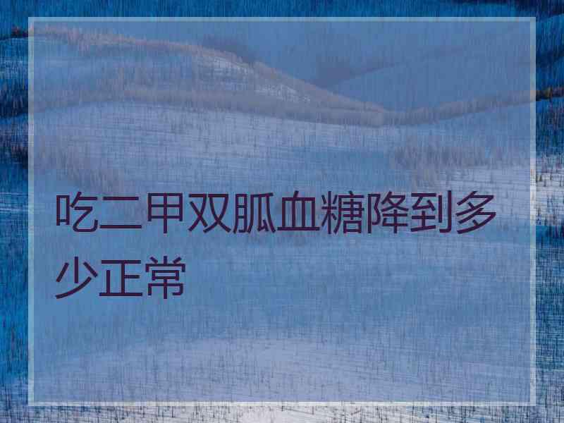 吃二甲双胍血糖降到多少正常