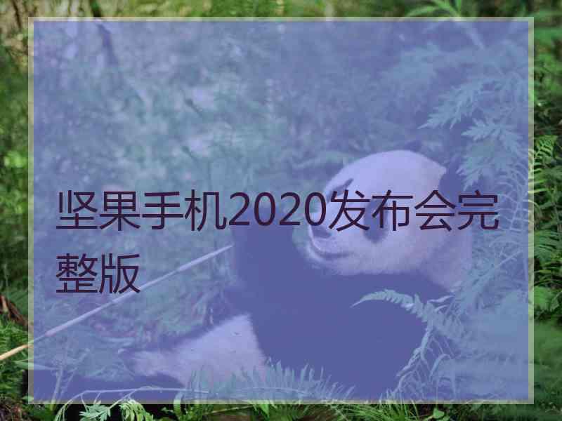 坚果手机2020发布会完整版