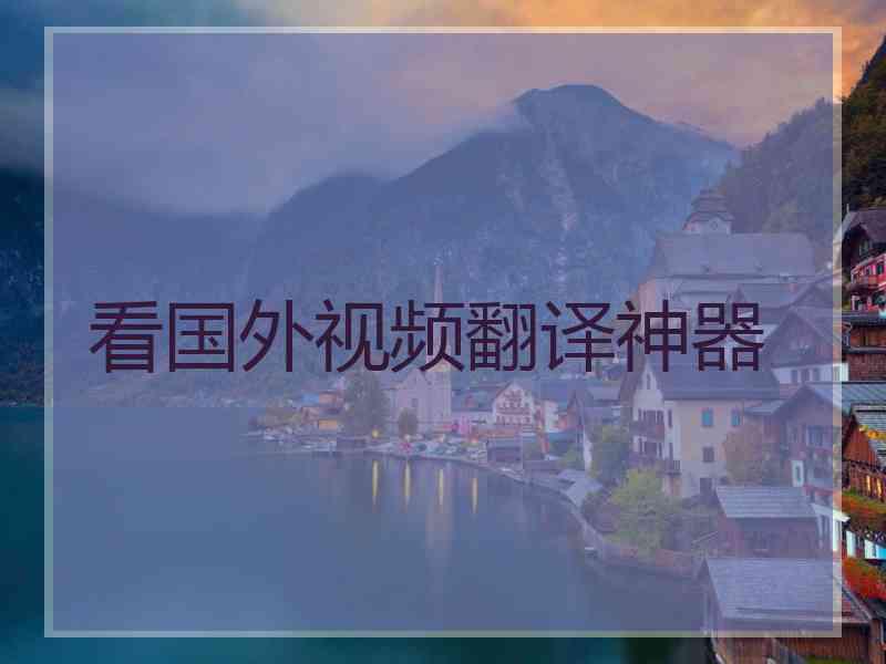 看国外视频翻译神器