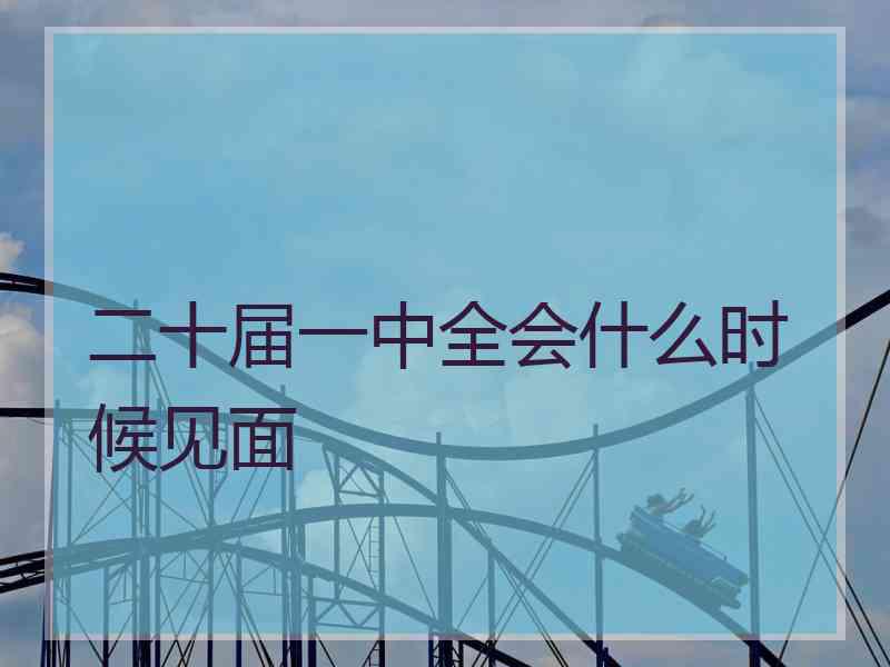 二十届一中全会什么时候见面