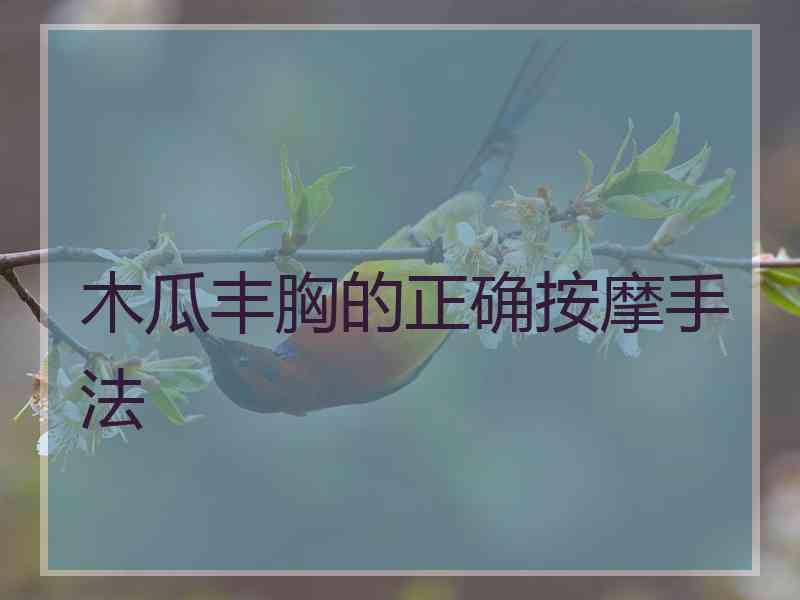 木瓜丰胸的正确按摩手法