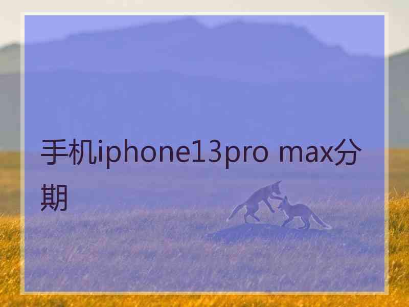 手机iphone13pro max分期
