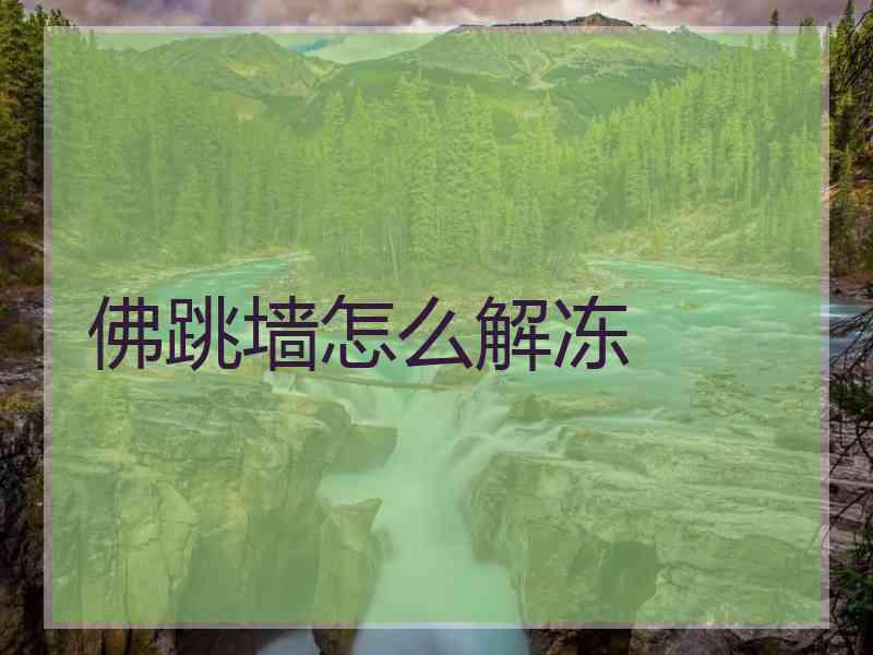 佛跳墙怎么解冻