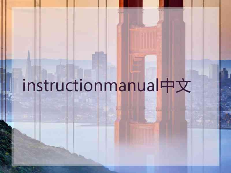 instructionmanual中文