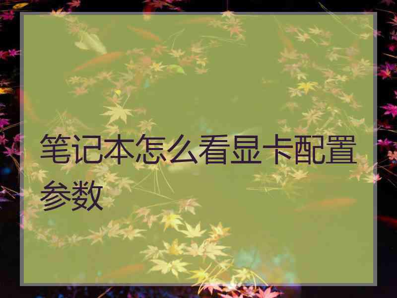 笔记本怎么看显卡配置参数