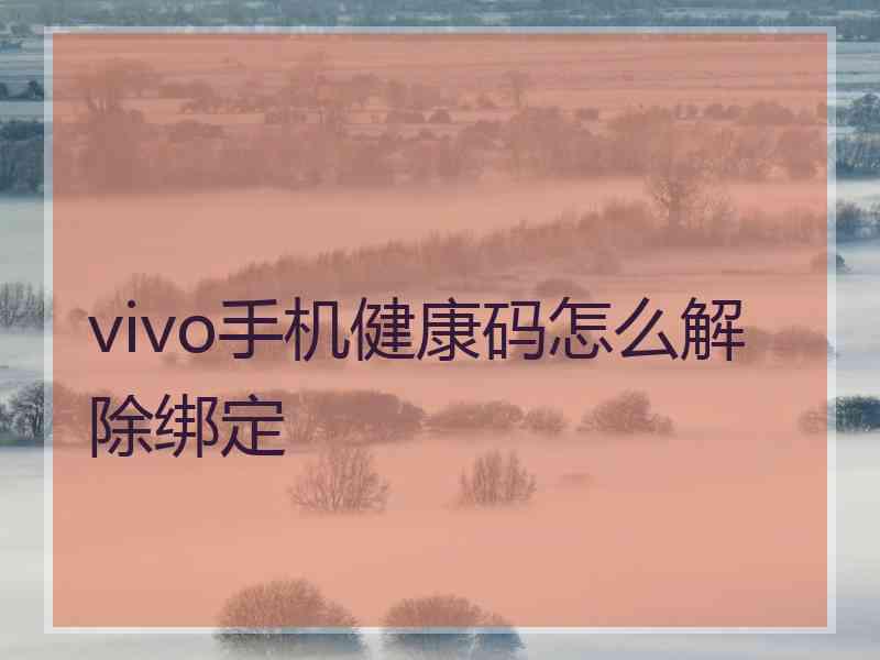 vivo手机健康码怎么解除绑定