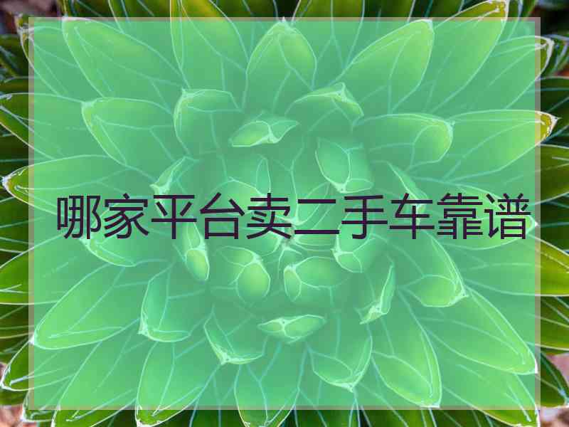 哪家平台卖二手车靠谱