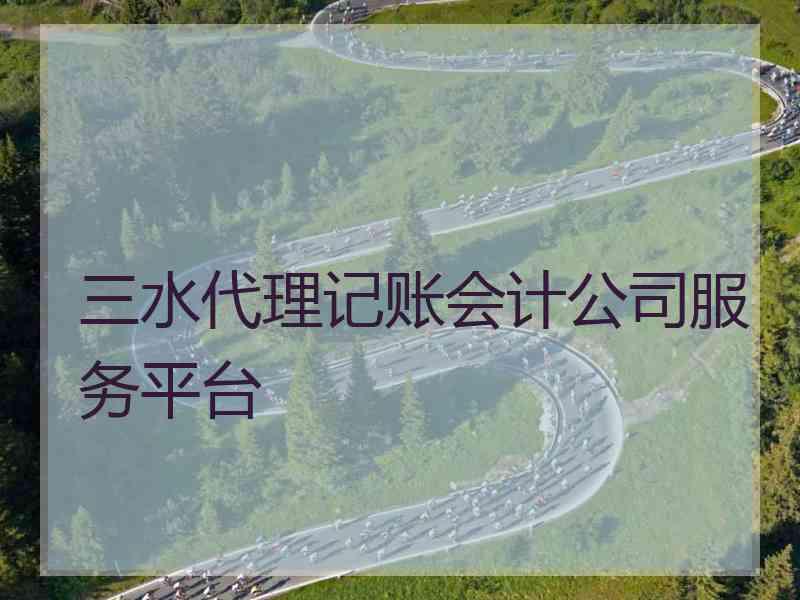 三水代理记账会计公司服务平台