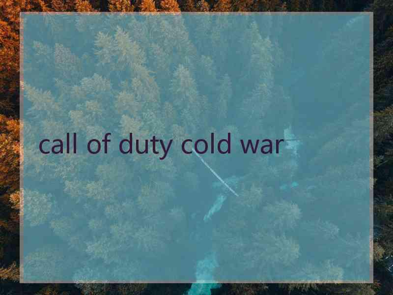 call of duty cold war