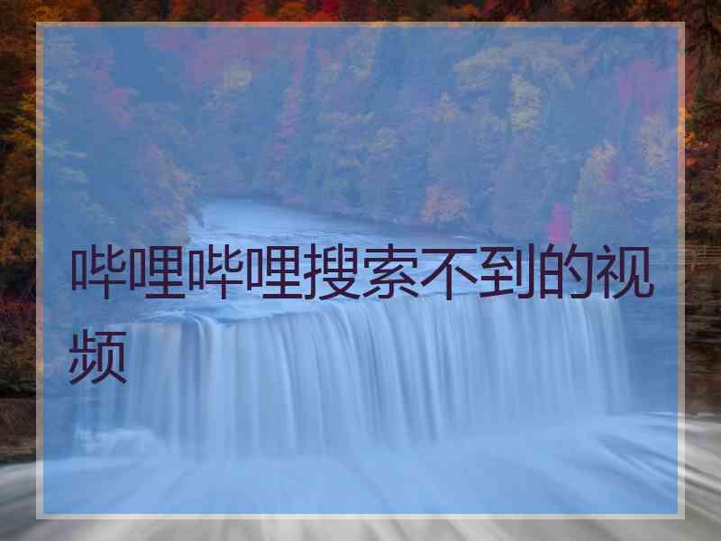 哔哩哔哩搜索不到的视频