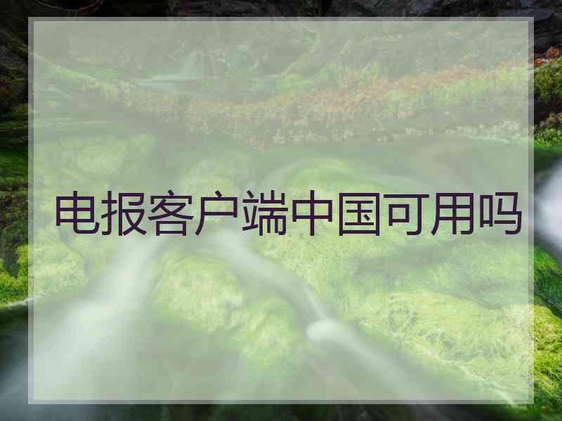 电报客户端中国可用吗