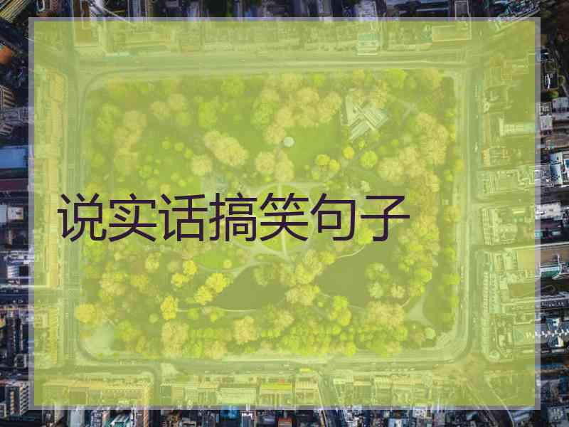 说实话搞笑句子
