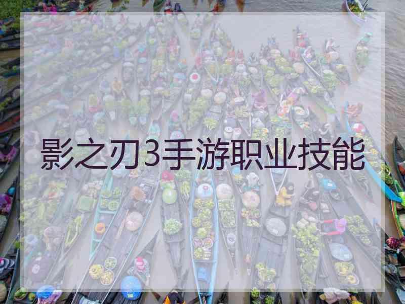 影之刃3手游职业技能