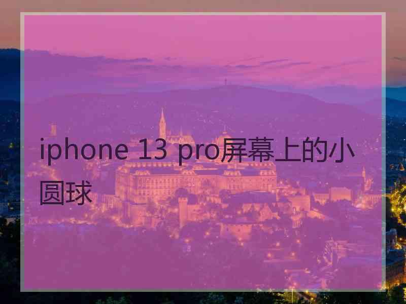 iphone 13 pro屏幕上的小圆球