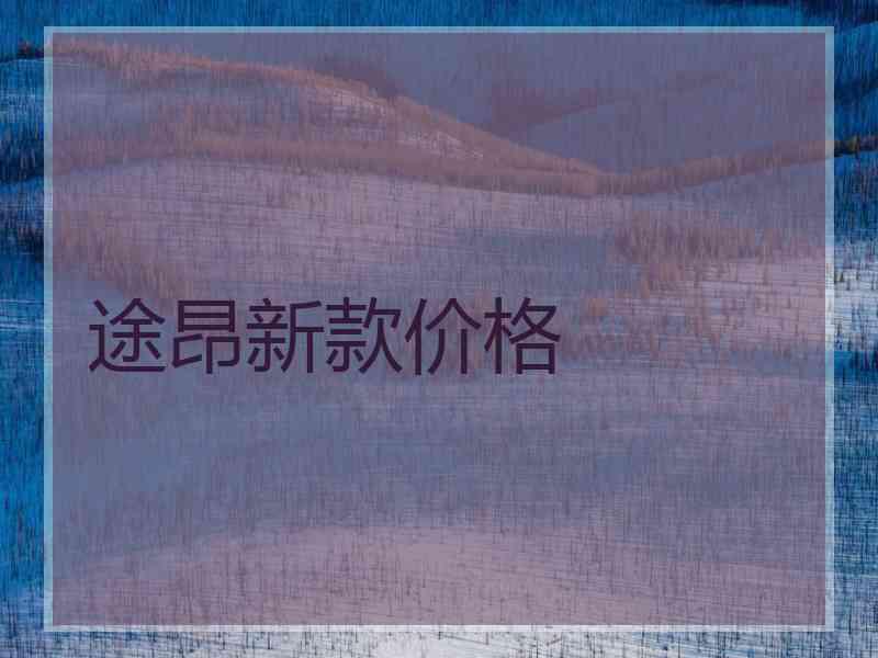 途昂新款价格