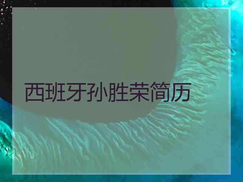 西班牙孙胜荣简历