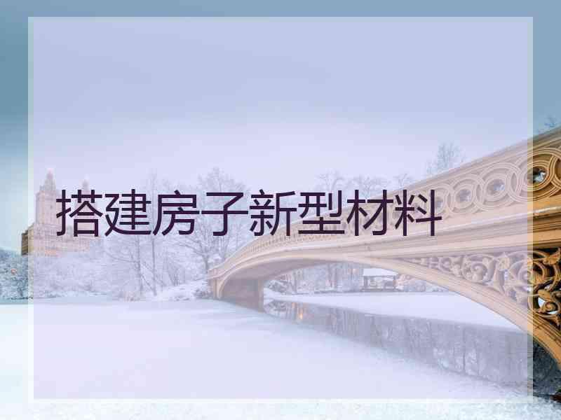 搭建房子新型材料