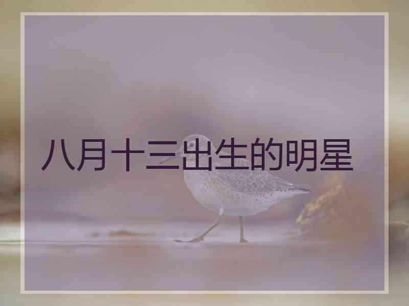 八月十三出生的明星