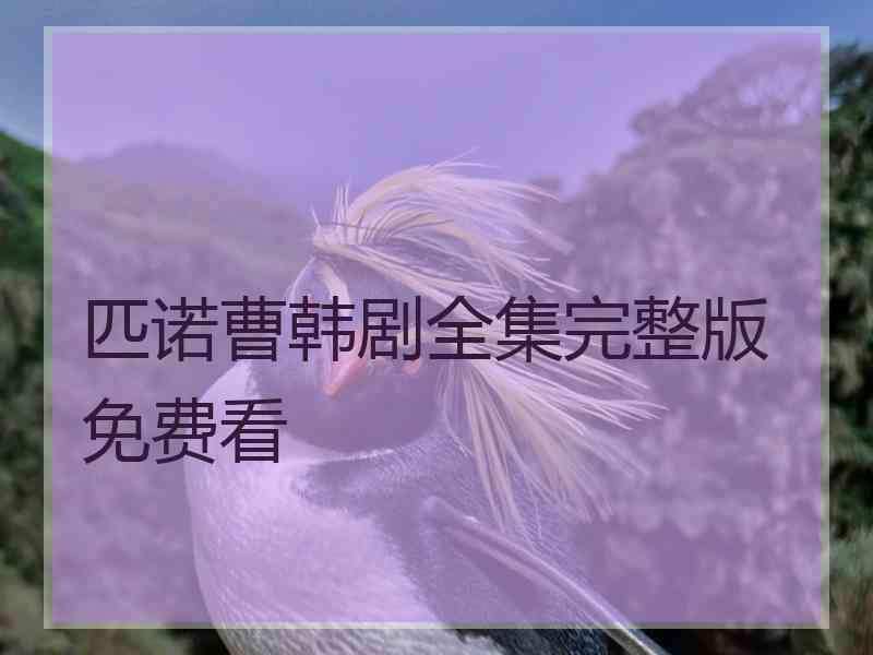 匹诺曹韩剧全集完整版免费看