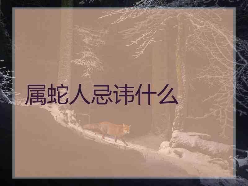 属蛇人忌讳什么