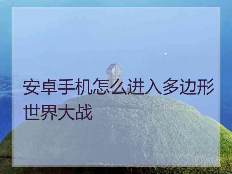 安卓手机怎么进入多边形世界大战