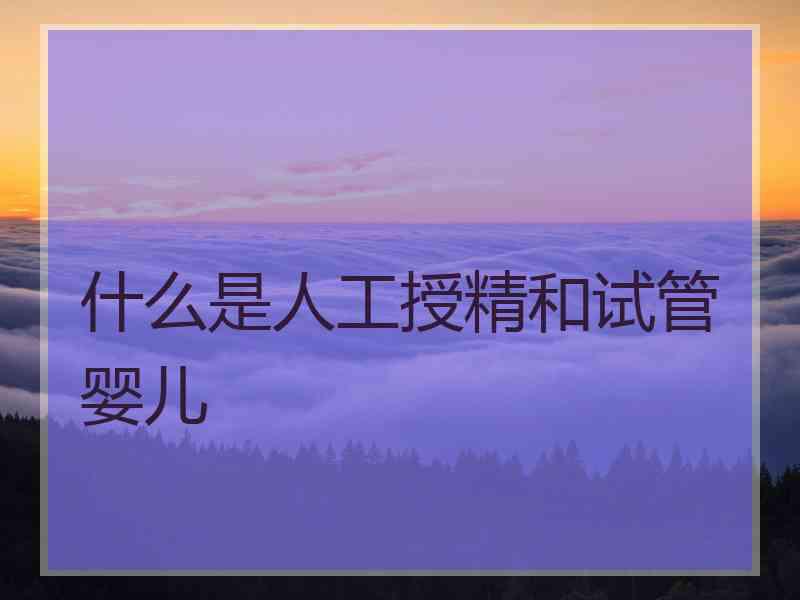 什么是人工授精和试管婴儿