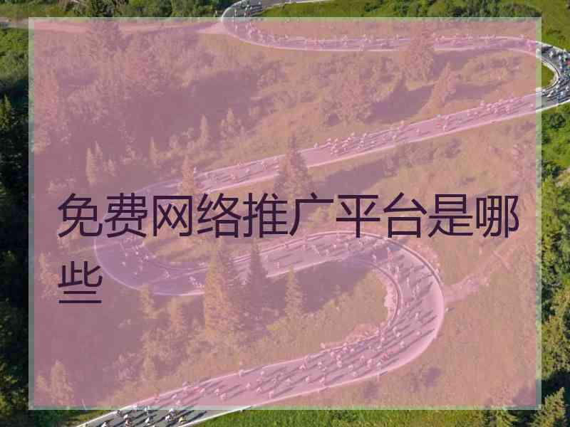 免费网络推广平台是哪些