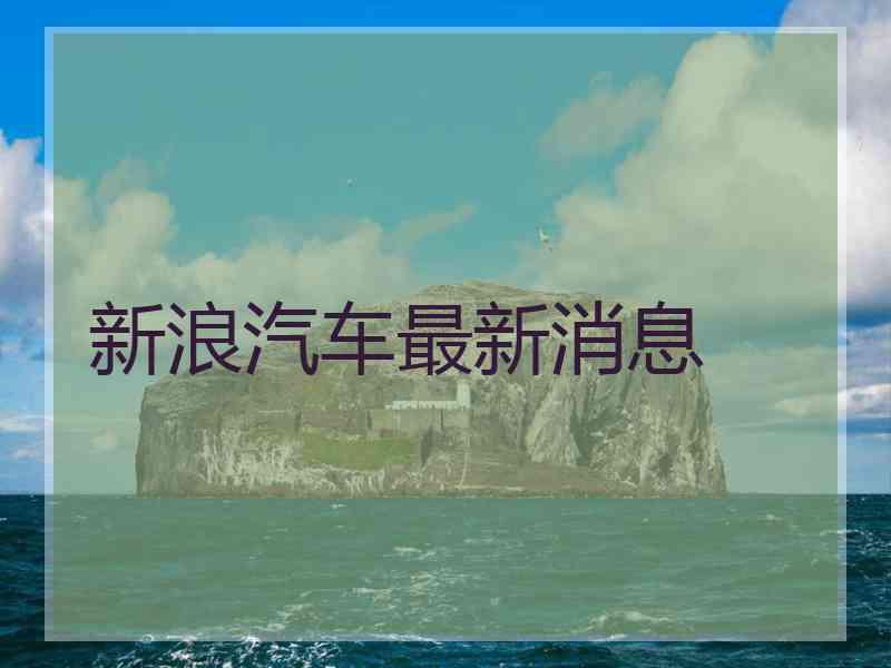 新浪汽车最新消息