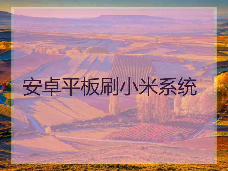 安卓平板刷小米系统