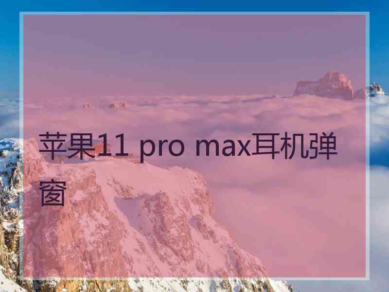苹果11 pro max耳机弹窗