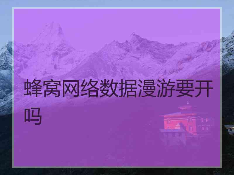 蜂窝网络数据漫游要开吗