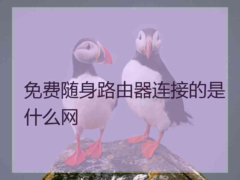 免费随身路由器连接的是什么网