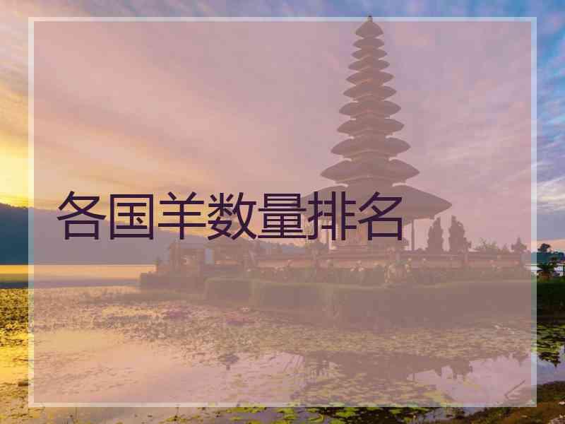 各国羊数量排名