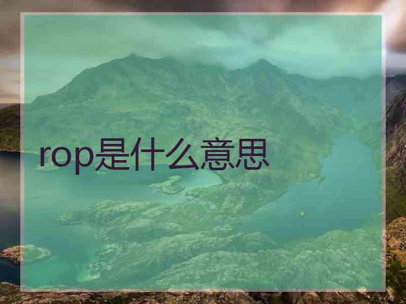 rop是什么意思