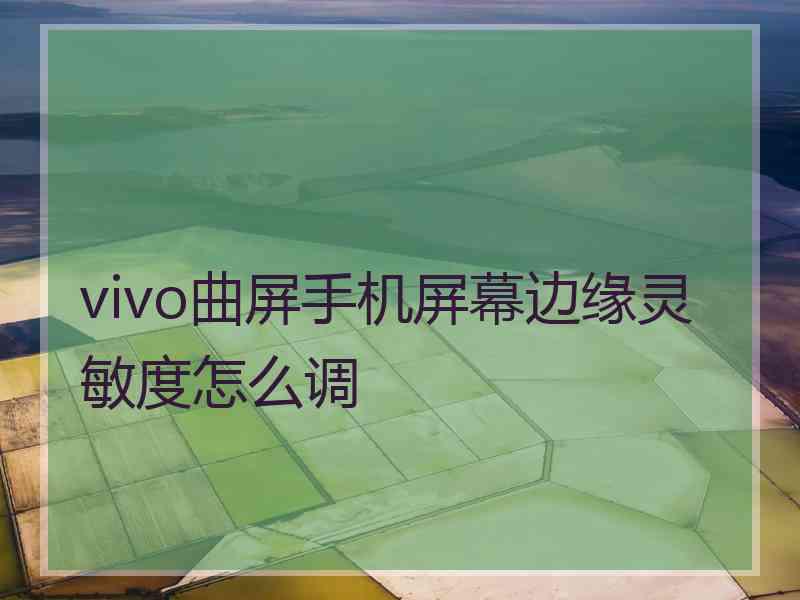 vivo曲屏手机屏幕边缘灵敏度怎么调