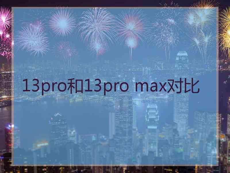 13pro和13pro max对比