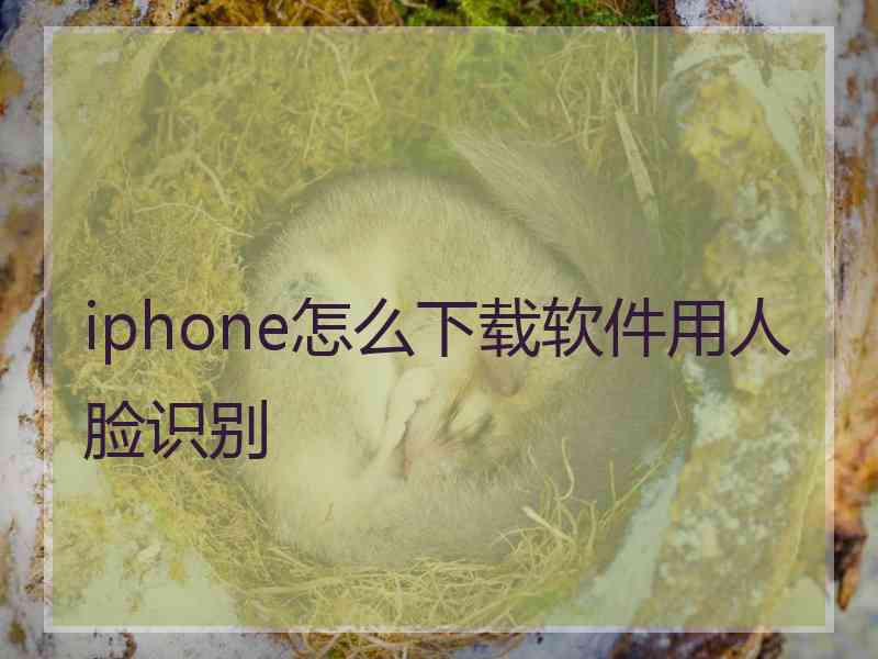 iphone怎么下载软件用人脸识别