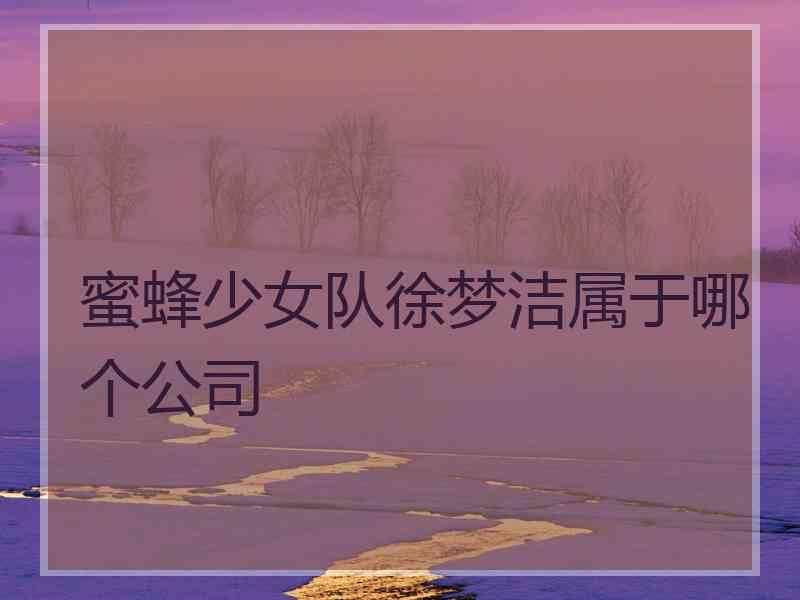 蜜蜂少女队徐梦洁属于哪个公司