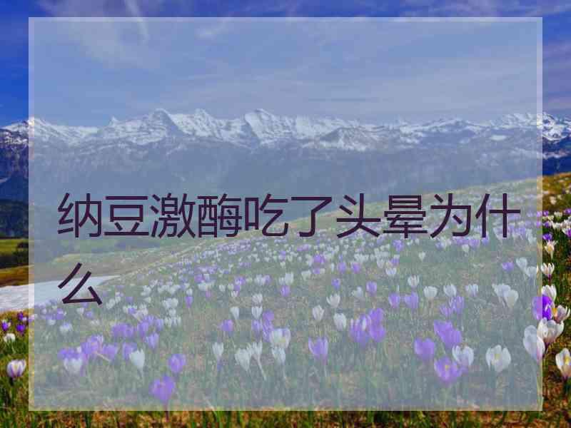 纳豆激酶吃了头晕为什么