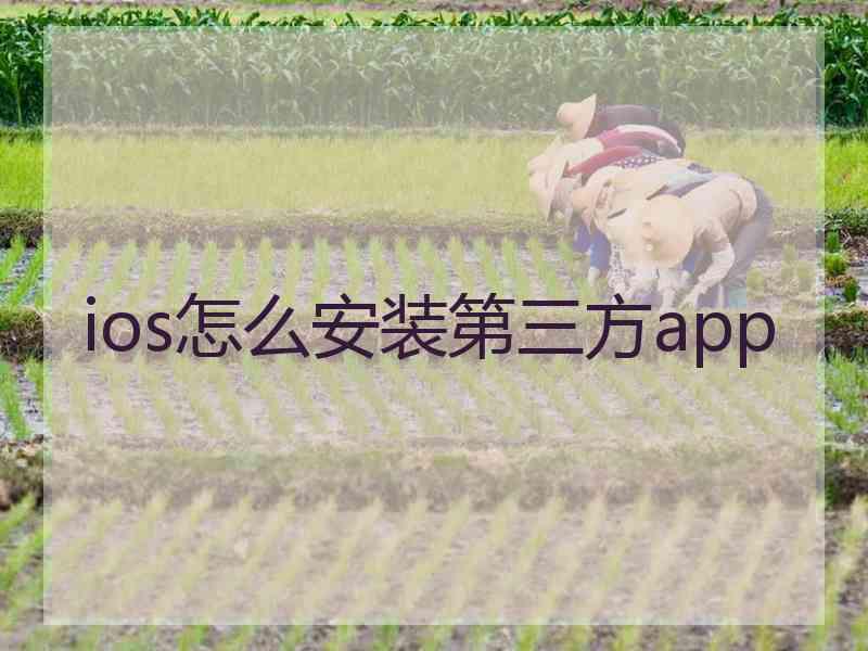 ios怎么安装第三方app