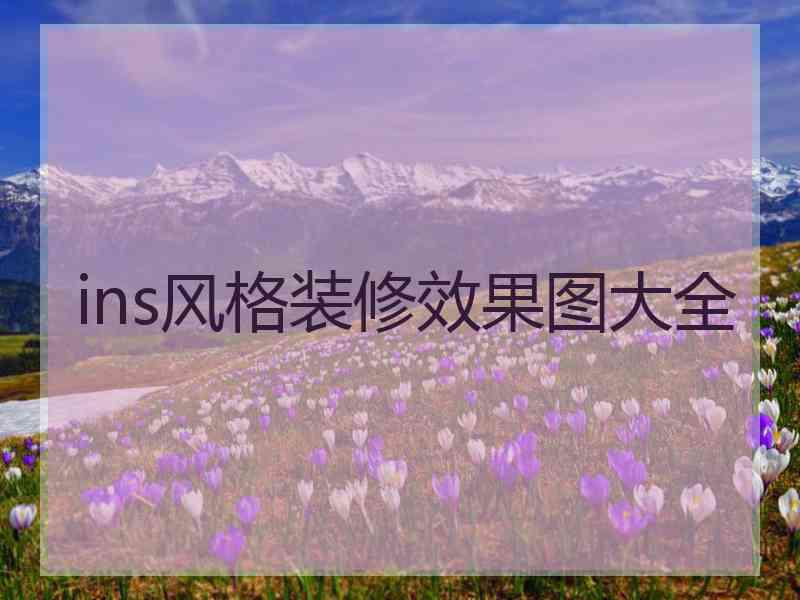 ins风格装修效果图大全