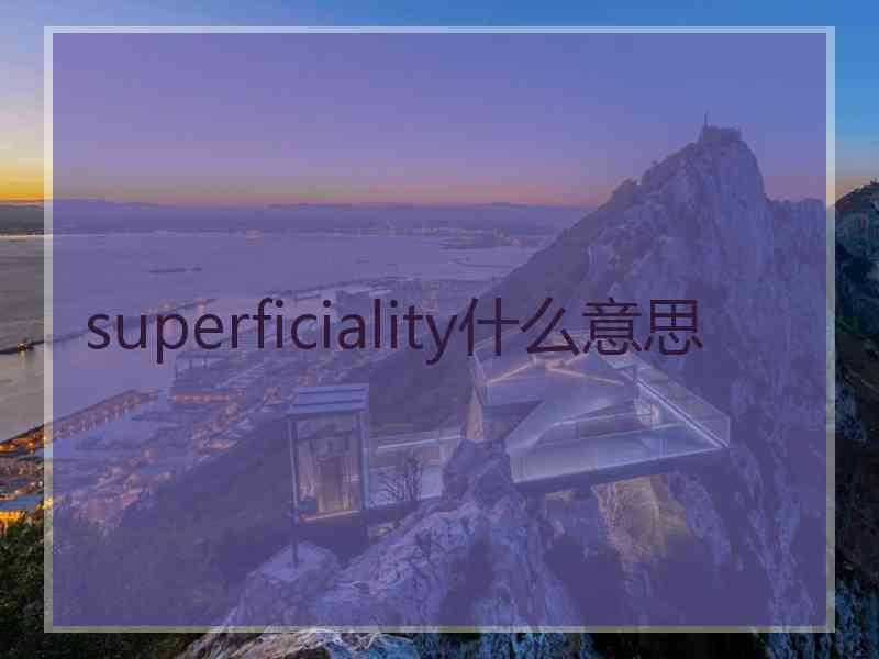 superficiality什么意思