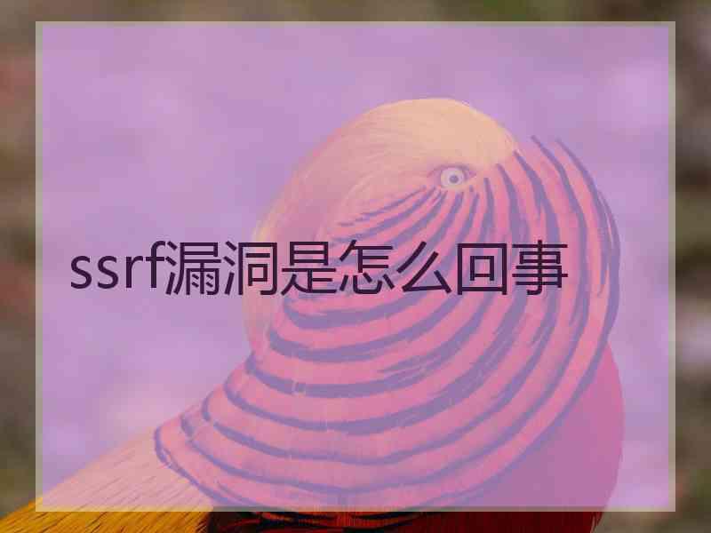 ssrf漏洞是怎么回事