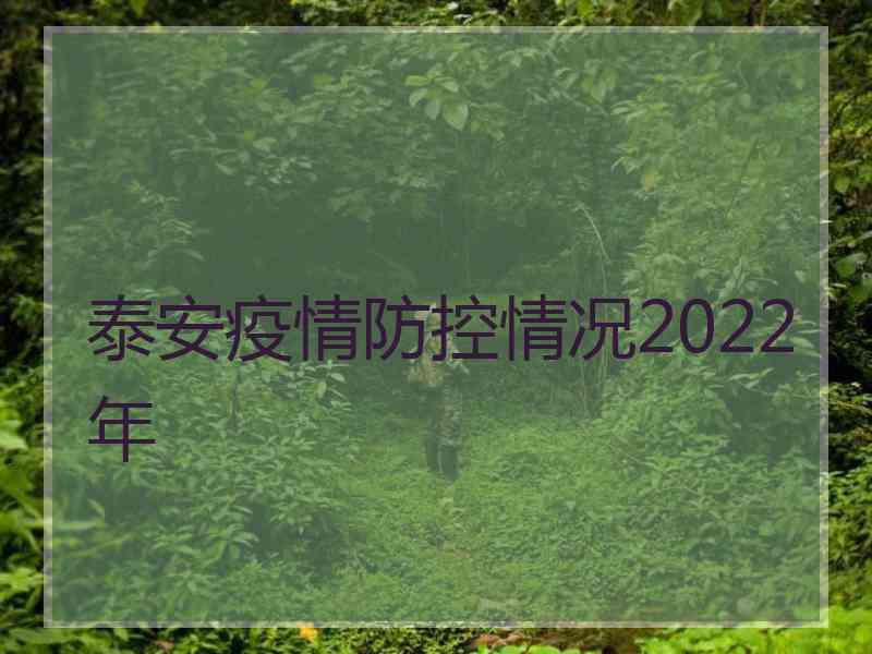 泰安疫情防控情况2022年