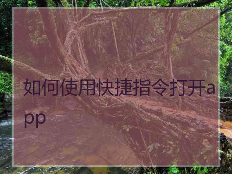 如何使用快捷指令打开app