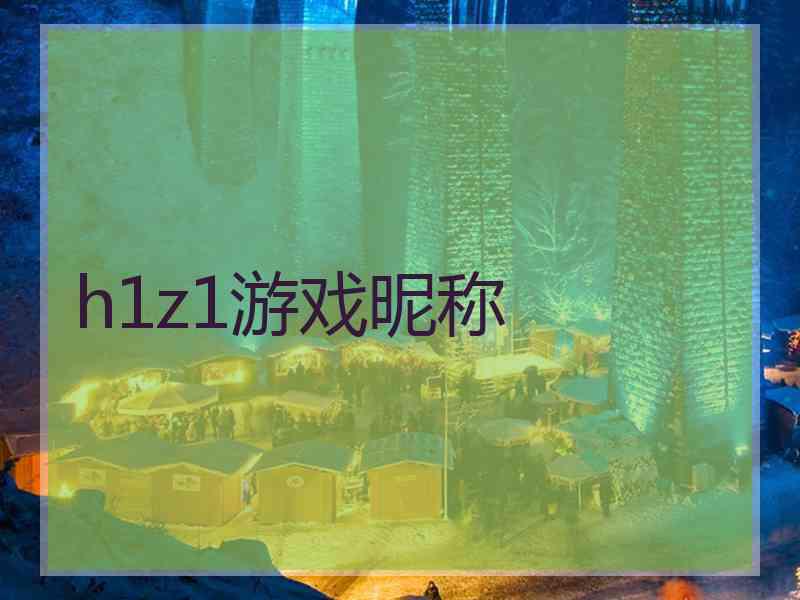 h1z1游戏昵称