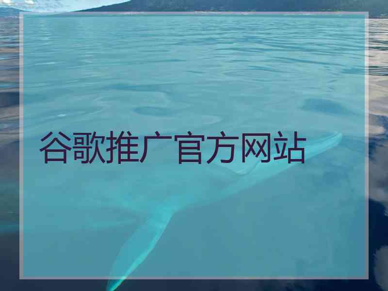 谷歌推广官方网站
