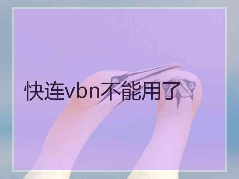 快连vbn不能用了