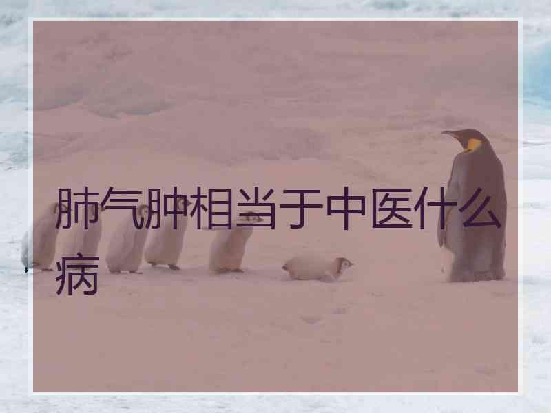 肺气肿相当于中医什么病