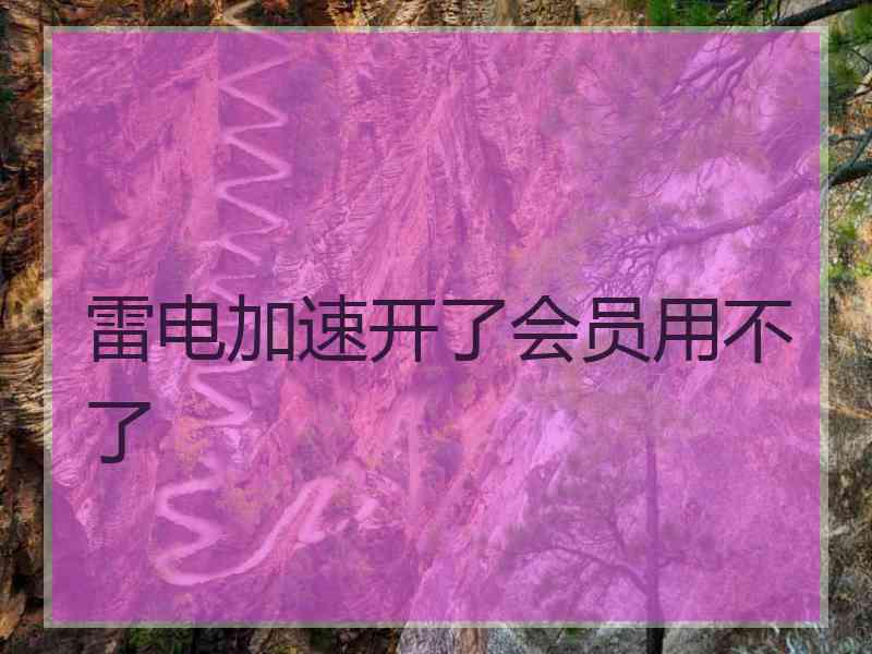 雷电加速开了会员用不了